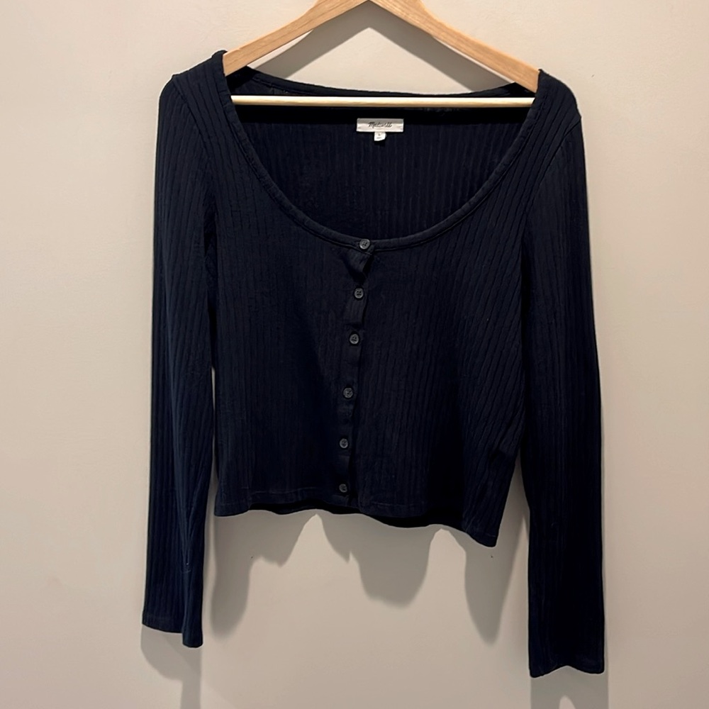 MADEWELL - Long sleeve button up crop top